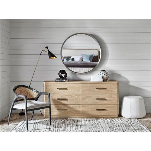 Noelle Modern Classic Light Brown Wood 6 Drawer Double Dresser thumbnail 2