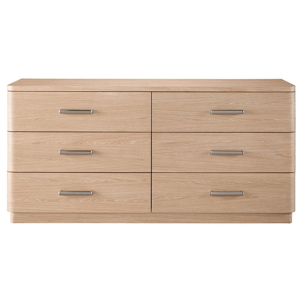 Noelle Modern Classic Light Brown Wood 6 Drawer Double Dresser thumbnail 3