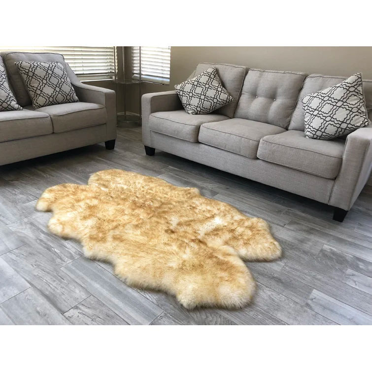 Wicklund Faux Sheepskin Beige Rug thumbnail 3