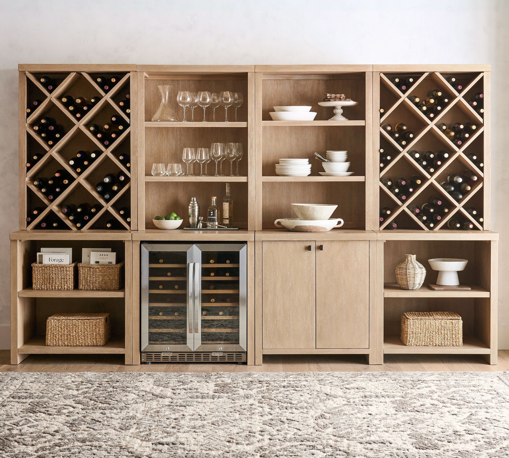 Modern Farmhouse 136" Grand Wine Storage with Cabinet thumbnail 2