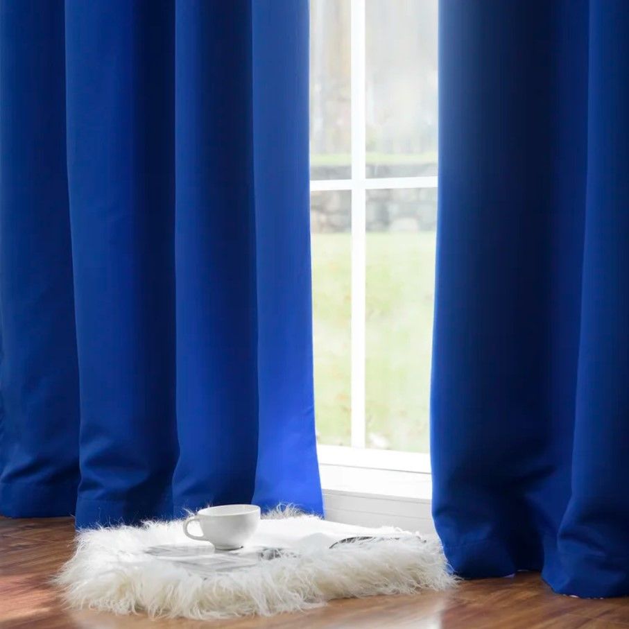 Blackout Thermal Curtain Royal Blue thumbnail 2