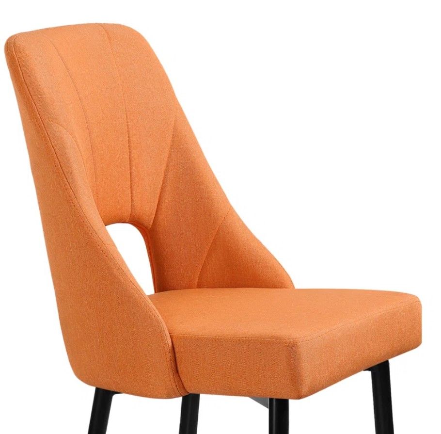 Modern Linen Upholstered Side Chair thumbnail 2