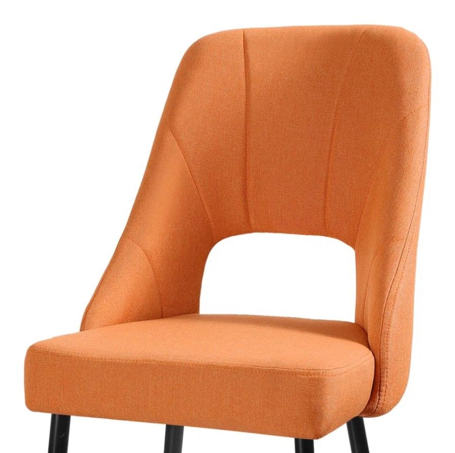 Modern Linen Upholstered Side Chair thumbnail 3