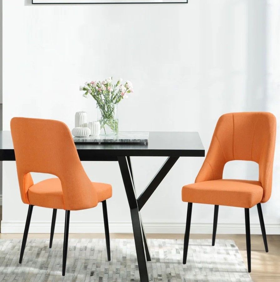Modern Linen Upholstered Side Chair thumbnail 5