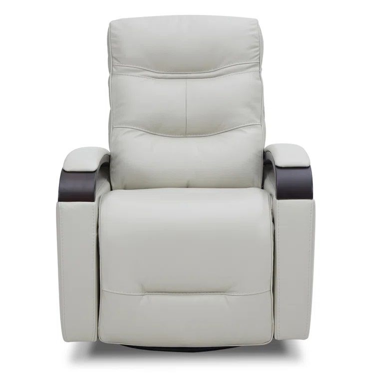 Elvina Genuine Leather Swivel Power Recliner thumbnail 3