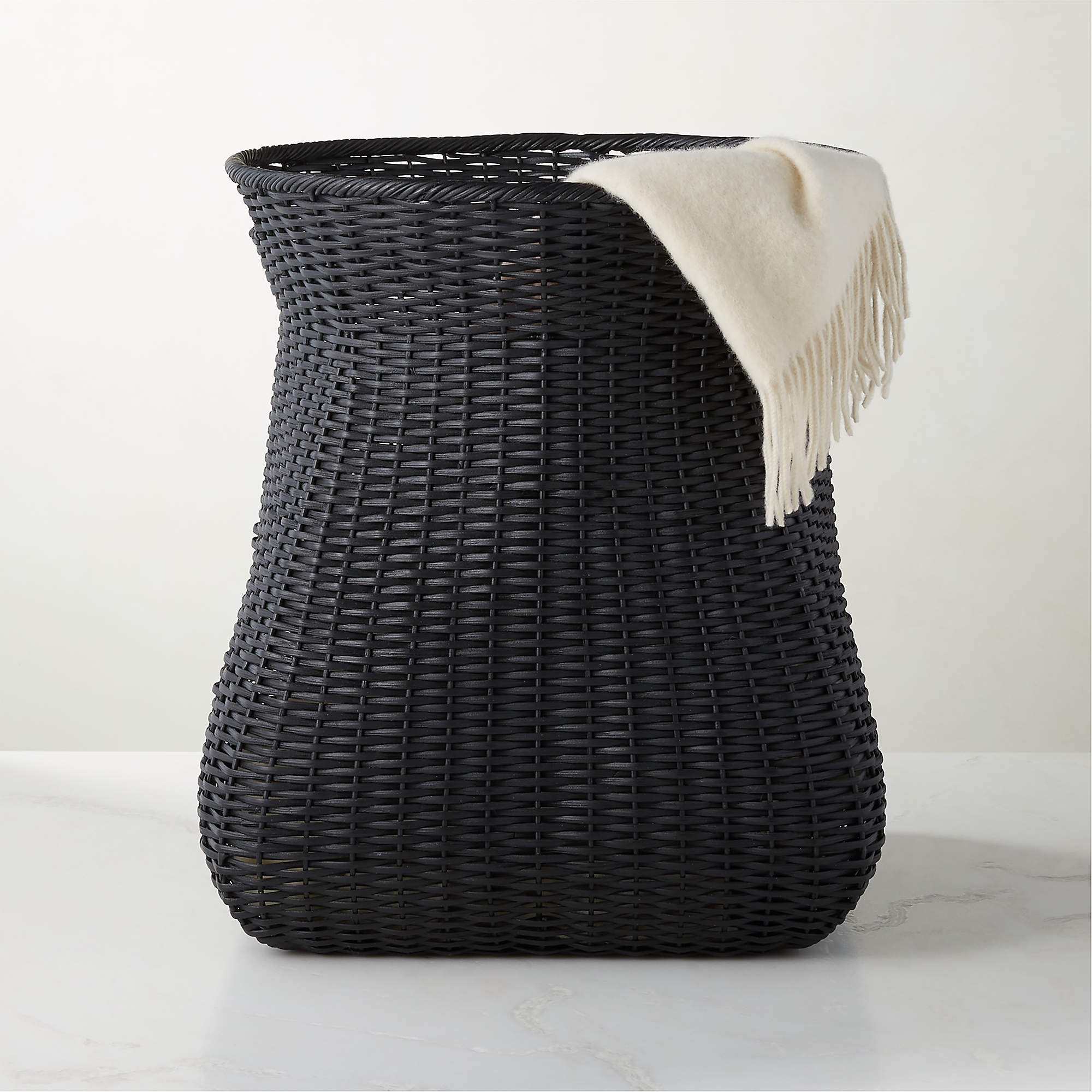 Palmer Black Wicker Storage Basket thumbnail 3