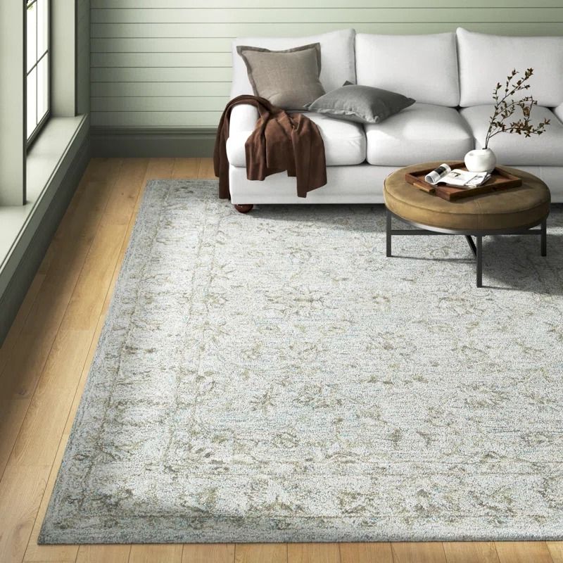Cait Hand Tufted AquaLight Gray Olive Rug 7'x9' thumbnail 2