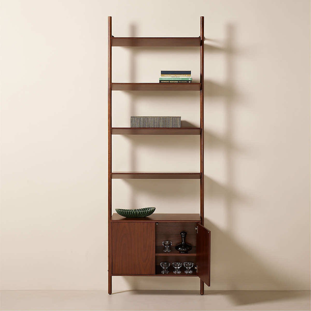 NABLA BROWN WALNUT WOOD WALL MOUNT BOOKCASE thumbnail 2