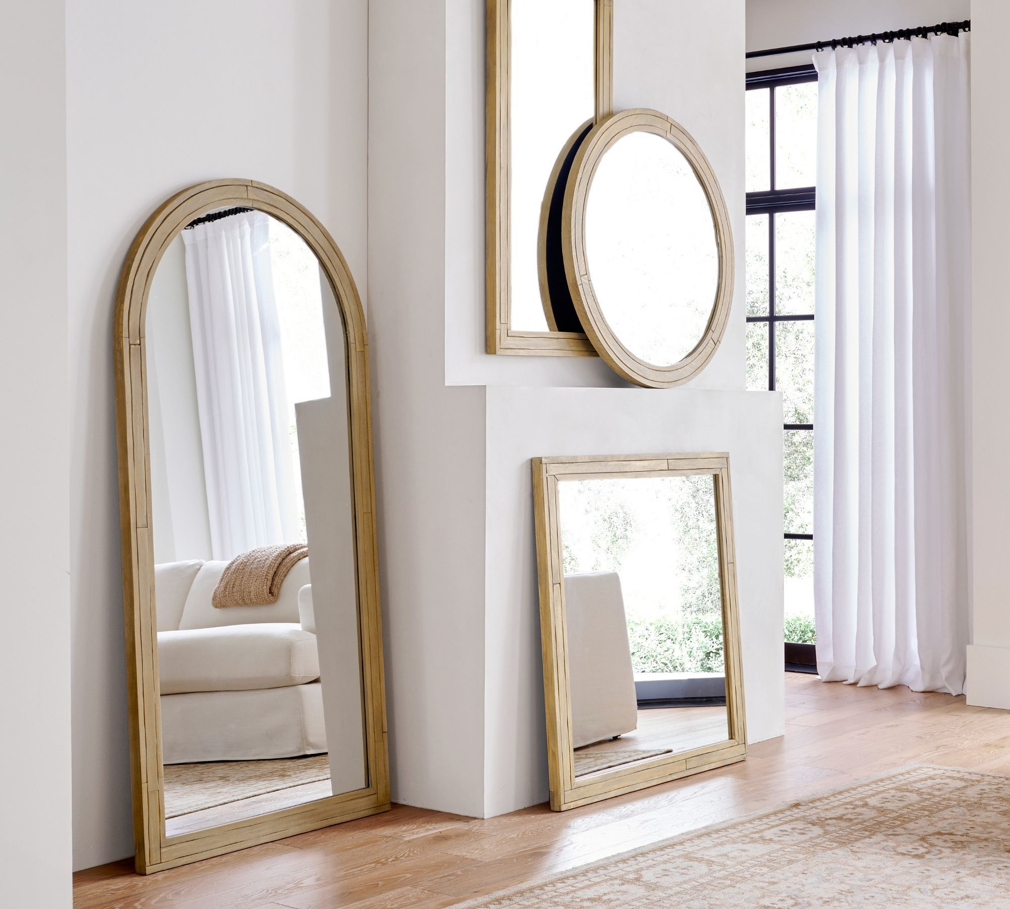 Field Handcrafted Wooden 40" Square Wall Mirror thumbnail 2