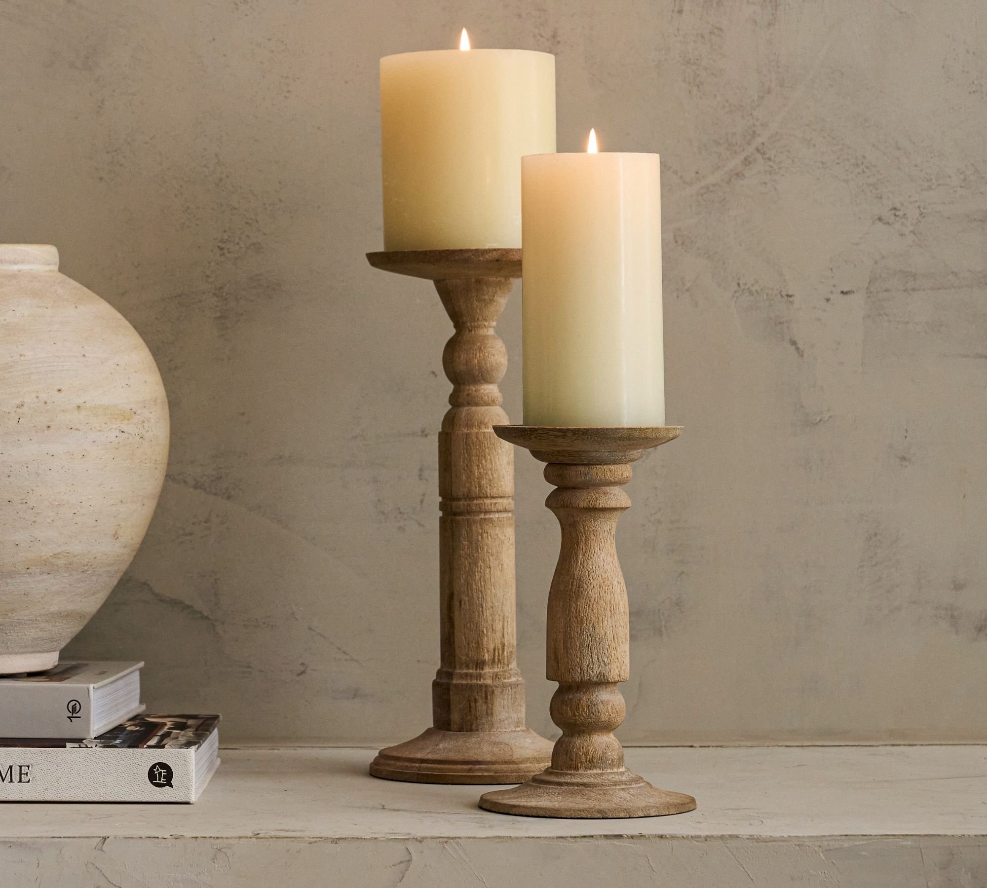 Kadence Turned Wood Pillar Holder_small thumbnail 2