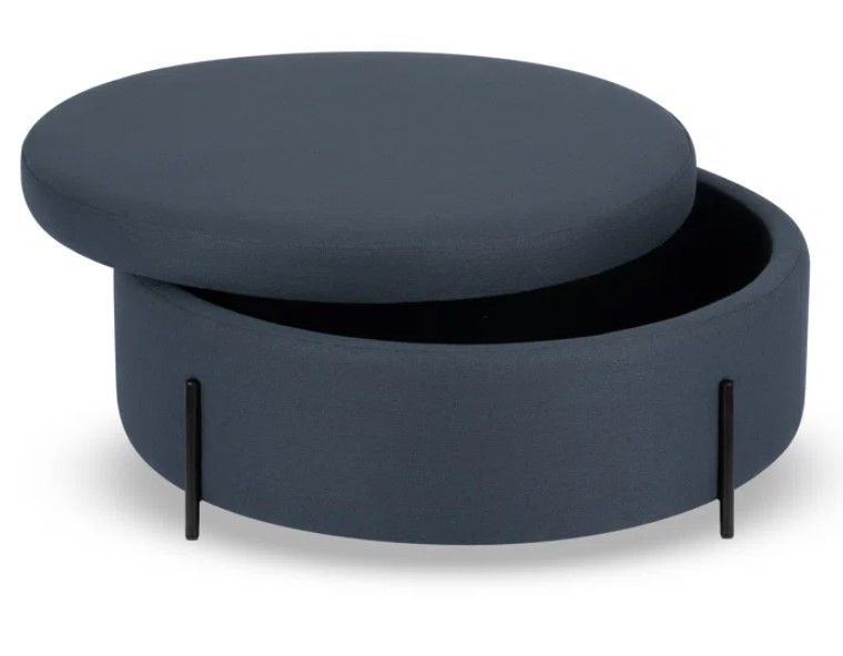 Cori 39" Wide Round Storage Ottoman thumbnail 4