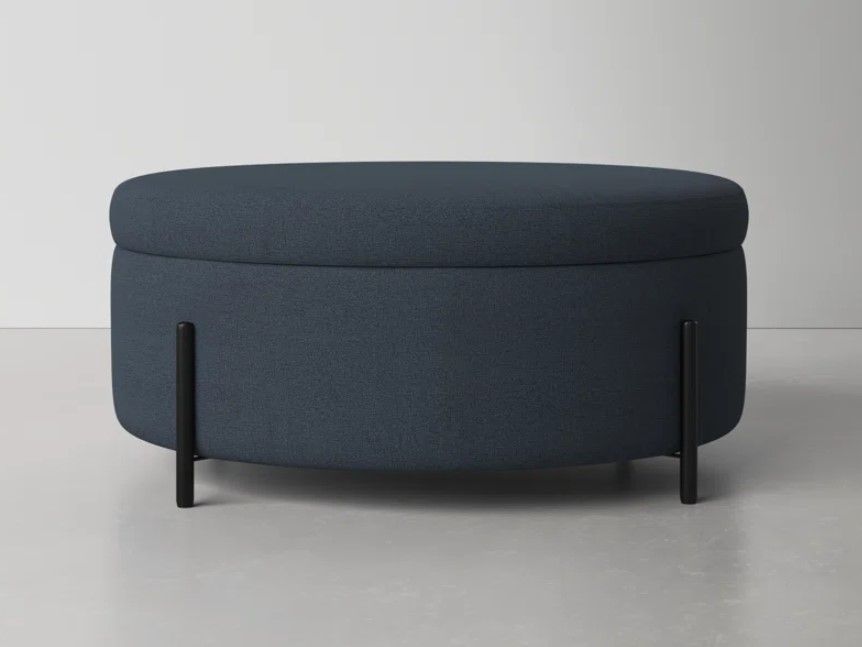 Cori 39" Wide Round Storage Ottoman thumbnail 5