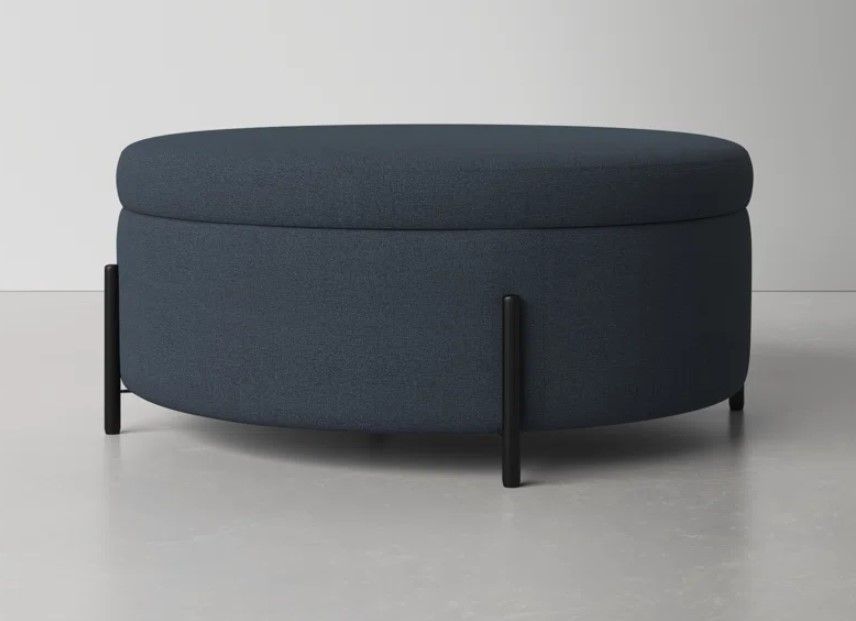 Cori 39" Wide Round Storage Ottoman thumbnail 6