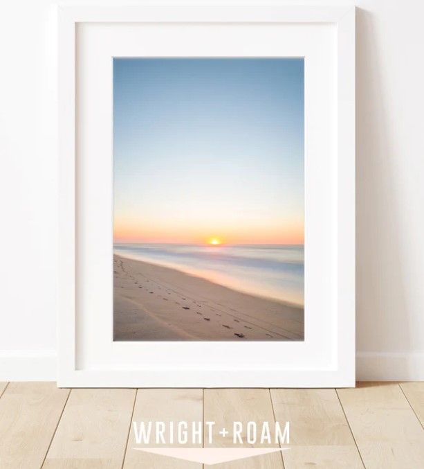 Blue Pastel Minimal Beach Wall Art thumbnail 2