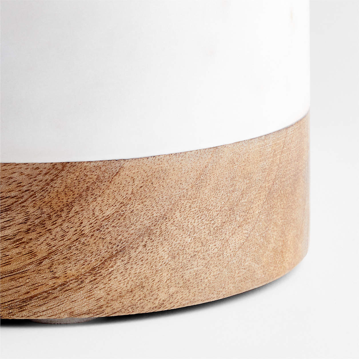 Large White Marble Canister with Wood Lid-Large thumbnail 3