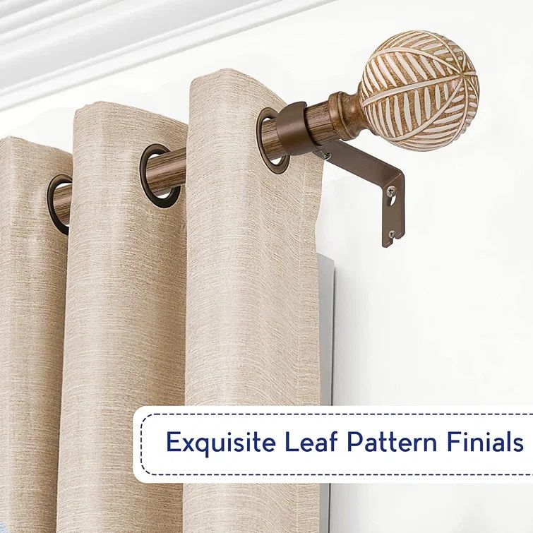 Purini Wood Single Curtain Rod thumbnail 2