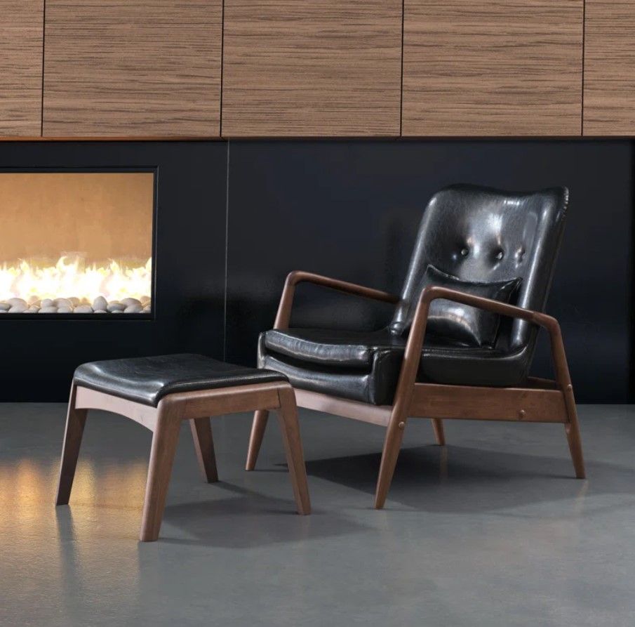 Austynn Faux Leather Accent Chair thumbnail 2