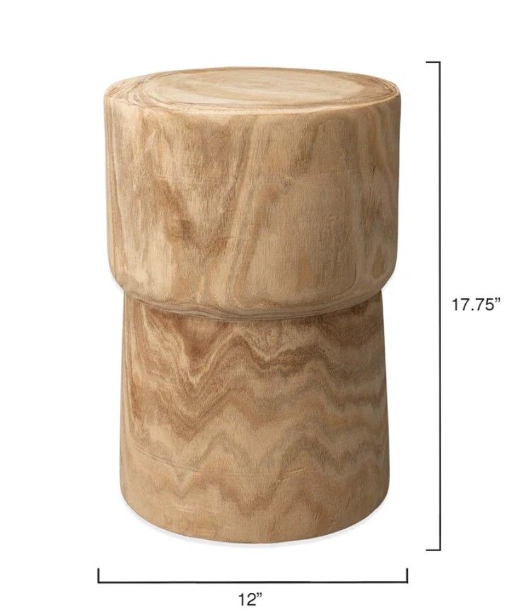 Velia Solid Wood Drum End Table thumbnail 4