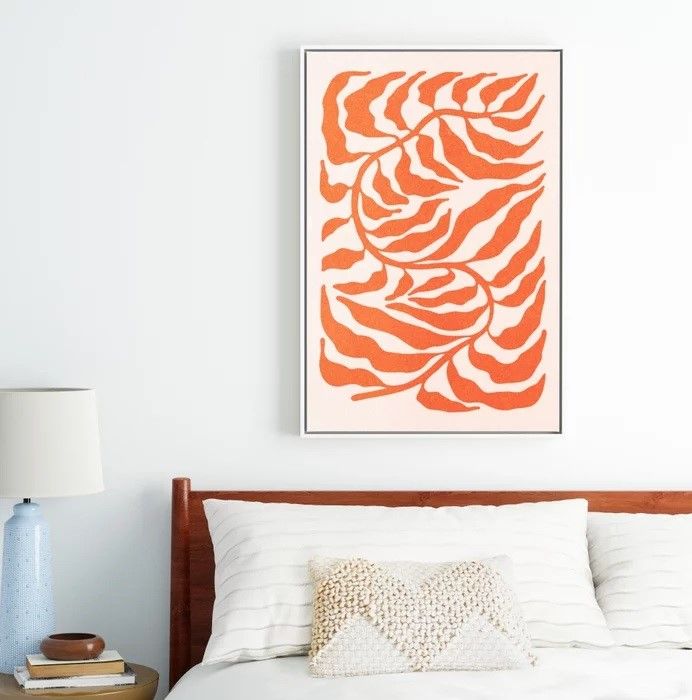 Funky Fern Orange Peach Edition Framed Canvas thumbnail 2
