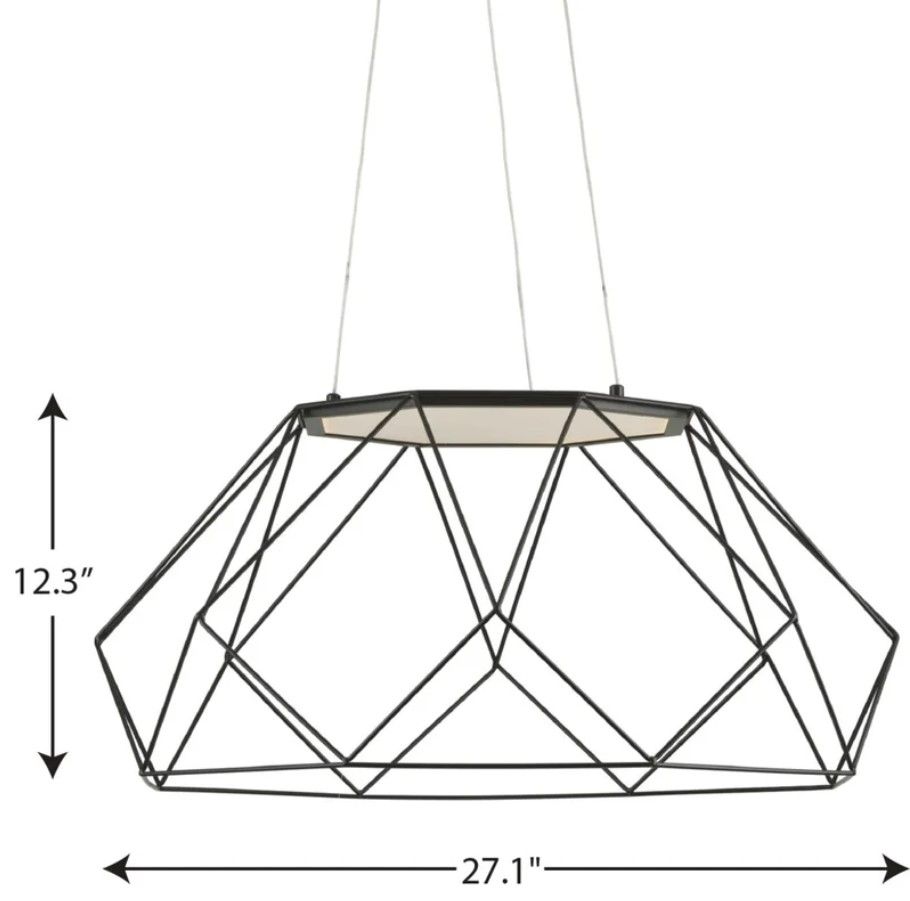 Mojave Single Light Metal Dimmable LED Geometric Chandelier thumbnail 2