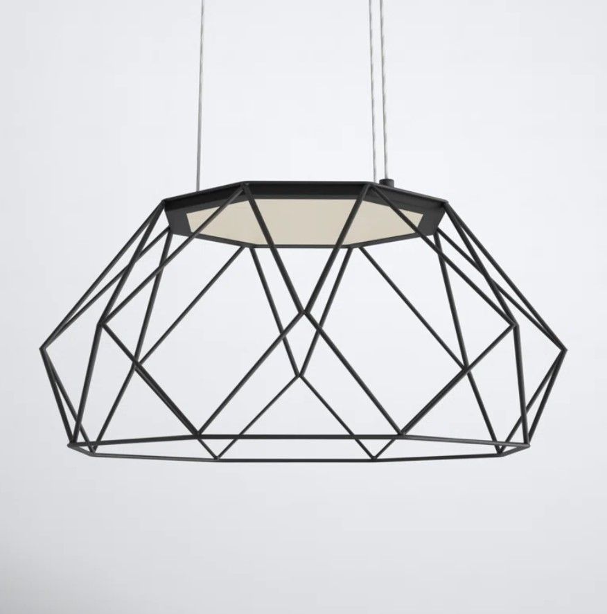 Mojave Single Light Metal Dimmable LED Geometric Chandelier thumbnail 3