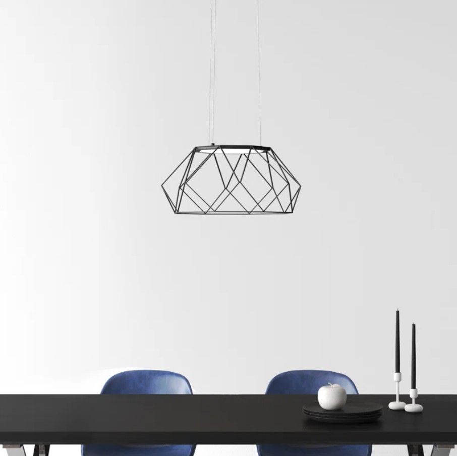 Mojave Single Light Metal Dimmable LED Geometric Chandelier thumbnail 4