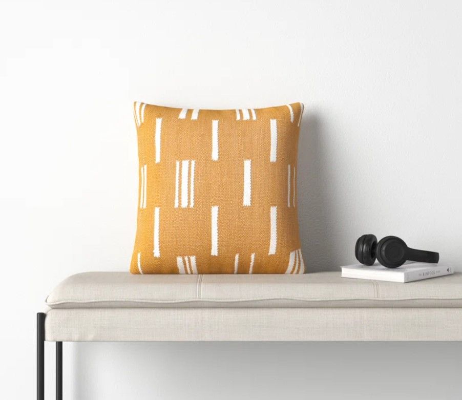 Chanterelle Embroidered Cotton Throw Pillow thumbnail 2