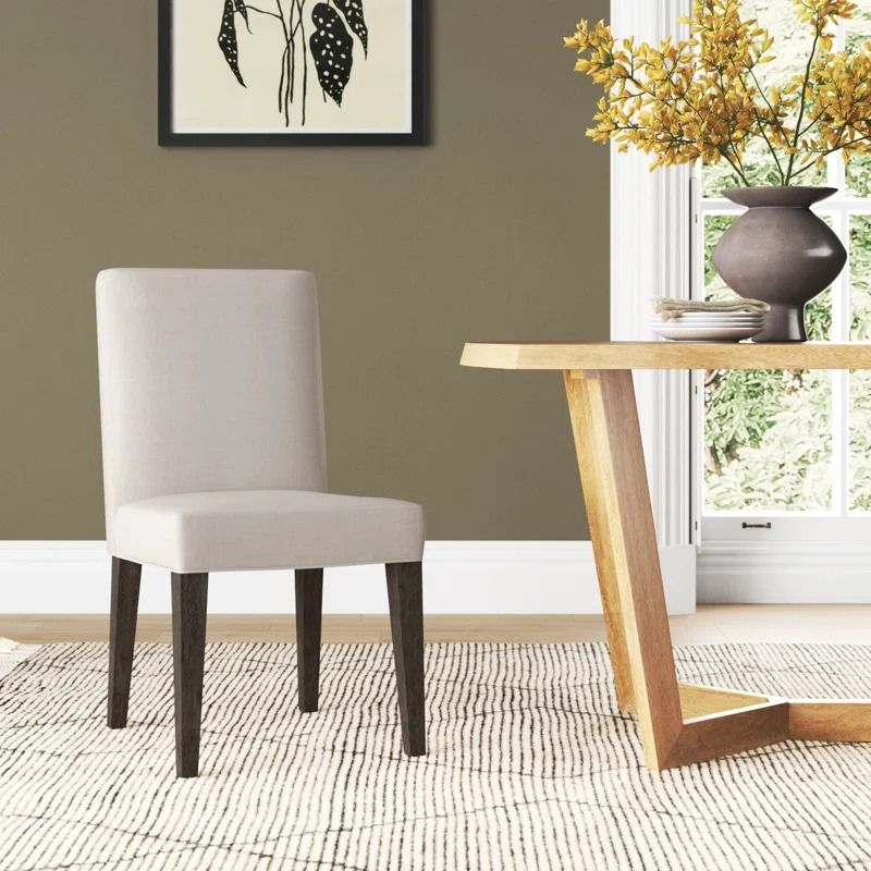 Meria Linen Blend Solid Back Parsons Chair thumbnail 2
