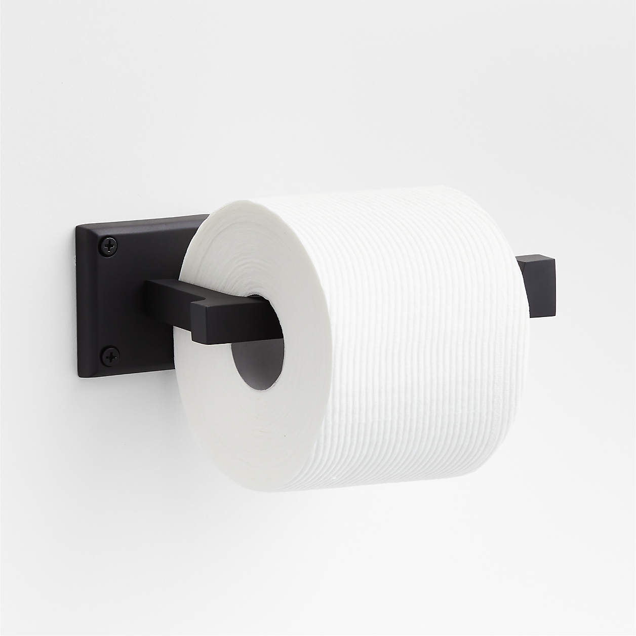 Square Edge Matte Black Wall Mounted Toilet Paper Holder thumbnail 2
