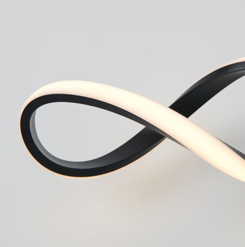 Swirl Light Matte Black LED Vanity Light Bar for Bathroom thumbnail 3