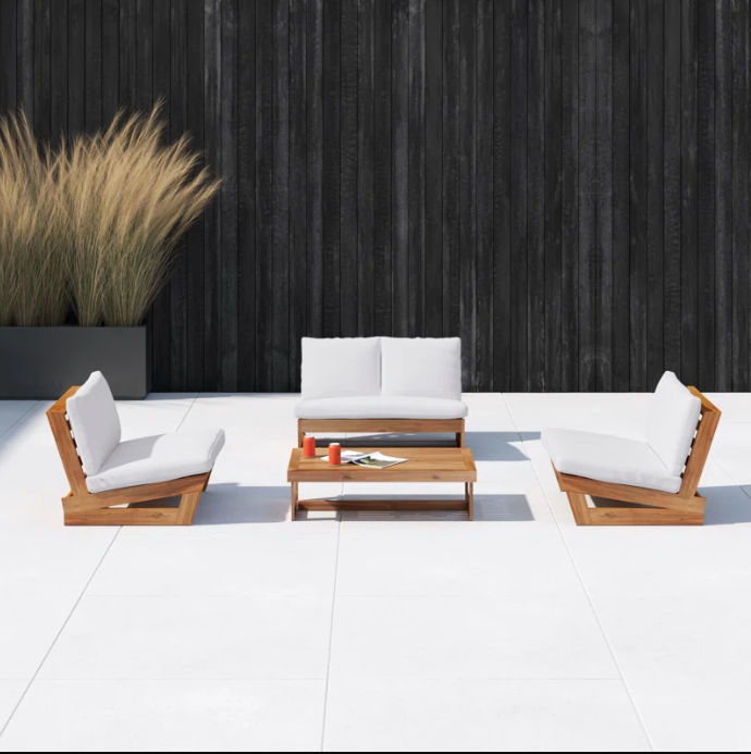 Louise 3 Person Outdoor Seating Group Table thumbnail 2