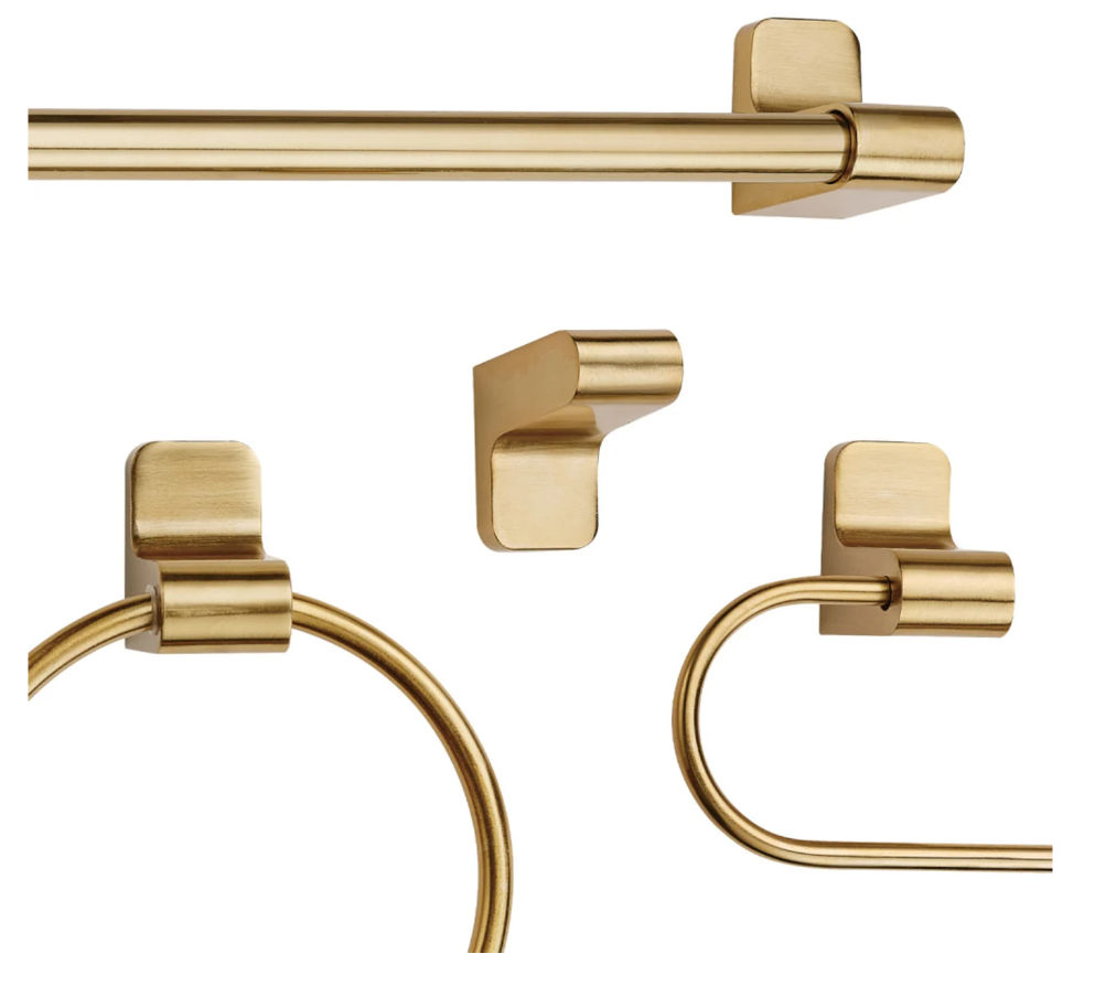 Bellevue Quadro 4 Piece Bathroom Hardware Set Towel Bar thumbnail 2