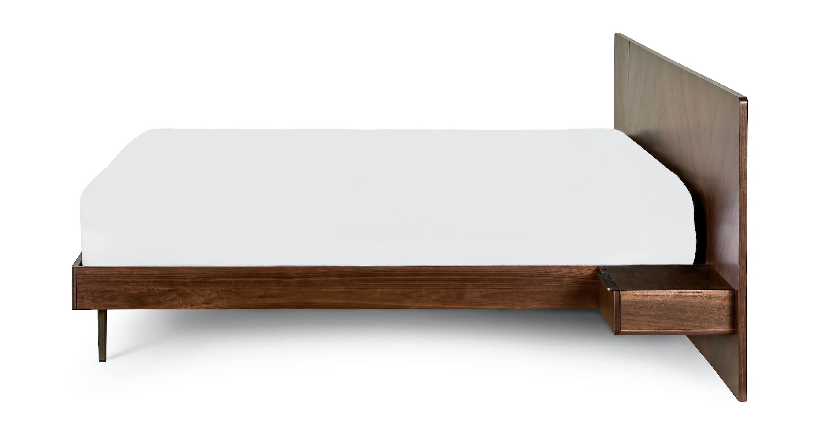 Nera Walnut California King Bed With Nightstands thumbnail 4
