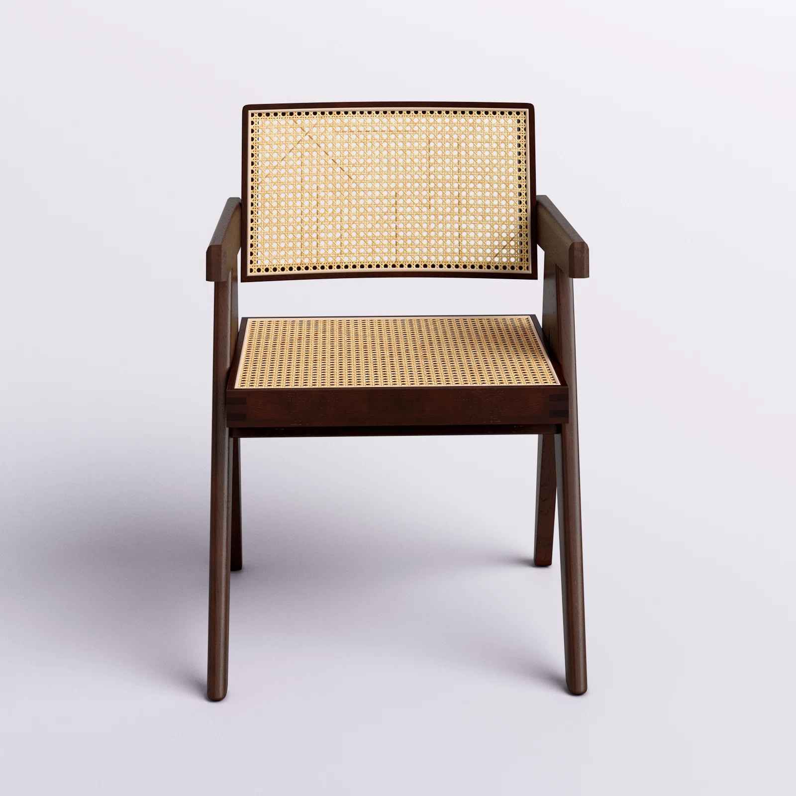 Cherri Solid Wood Rattan Armchair thumbnail 3