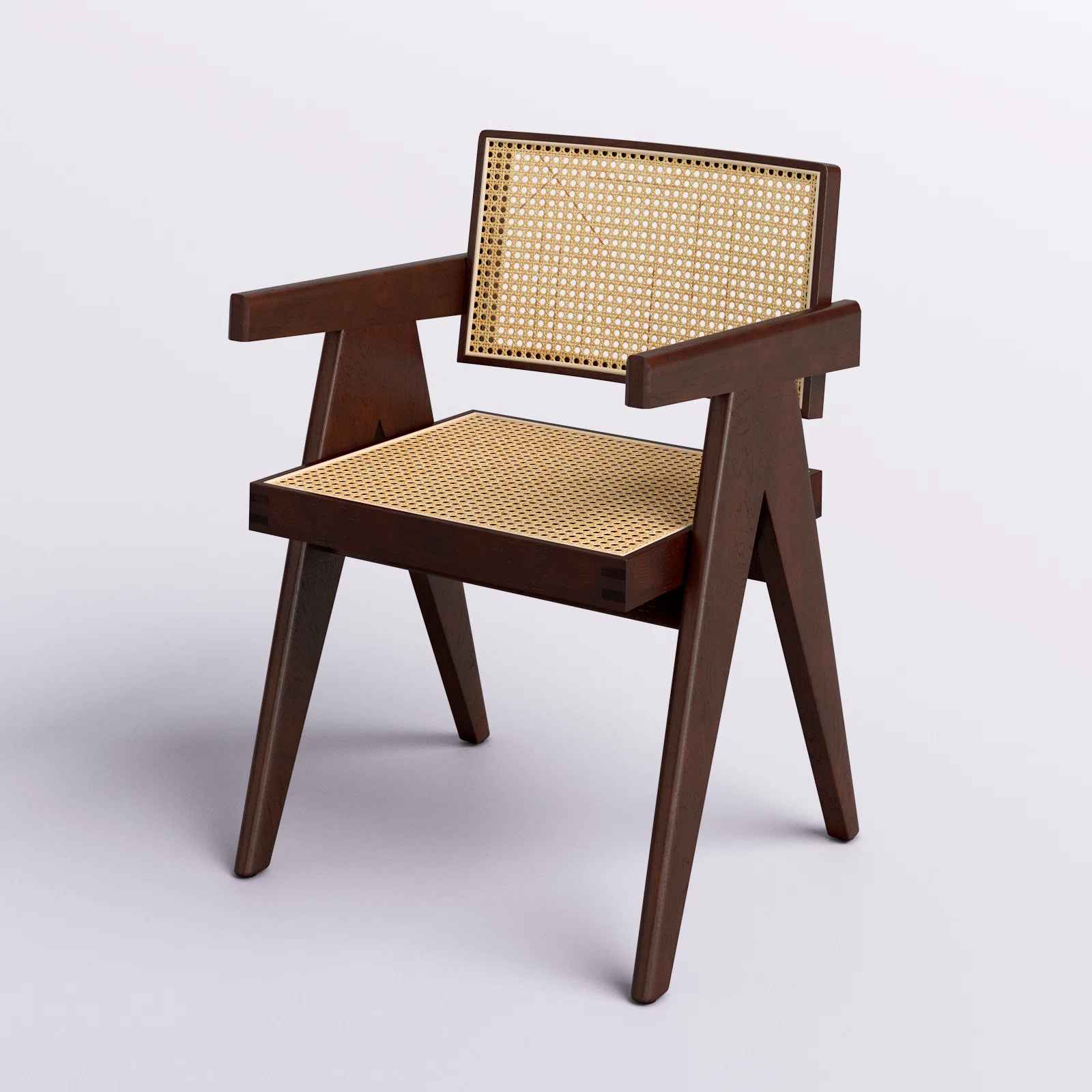 Cherri Solid Wood Rattan Armchair thumbnail 4