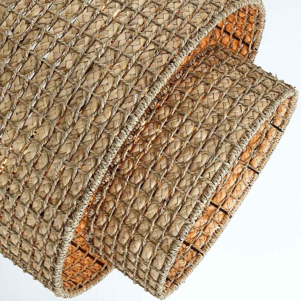 4 Light Natural Rattan Traditional Drum Pendant thumbnail 3