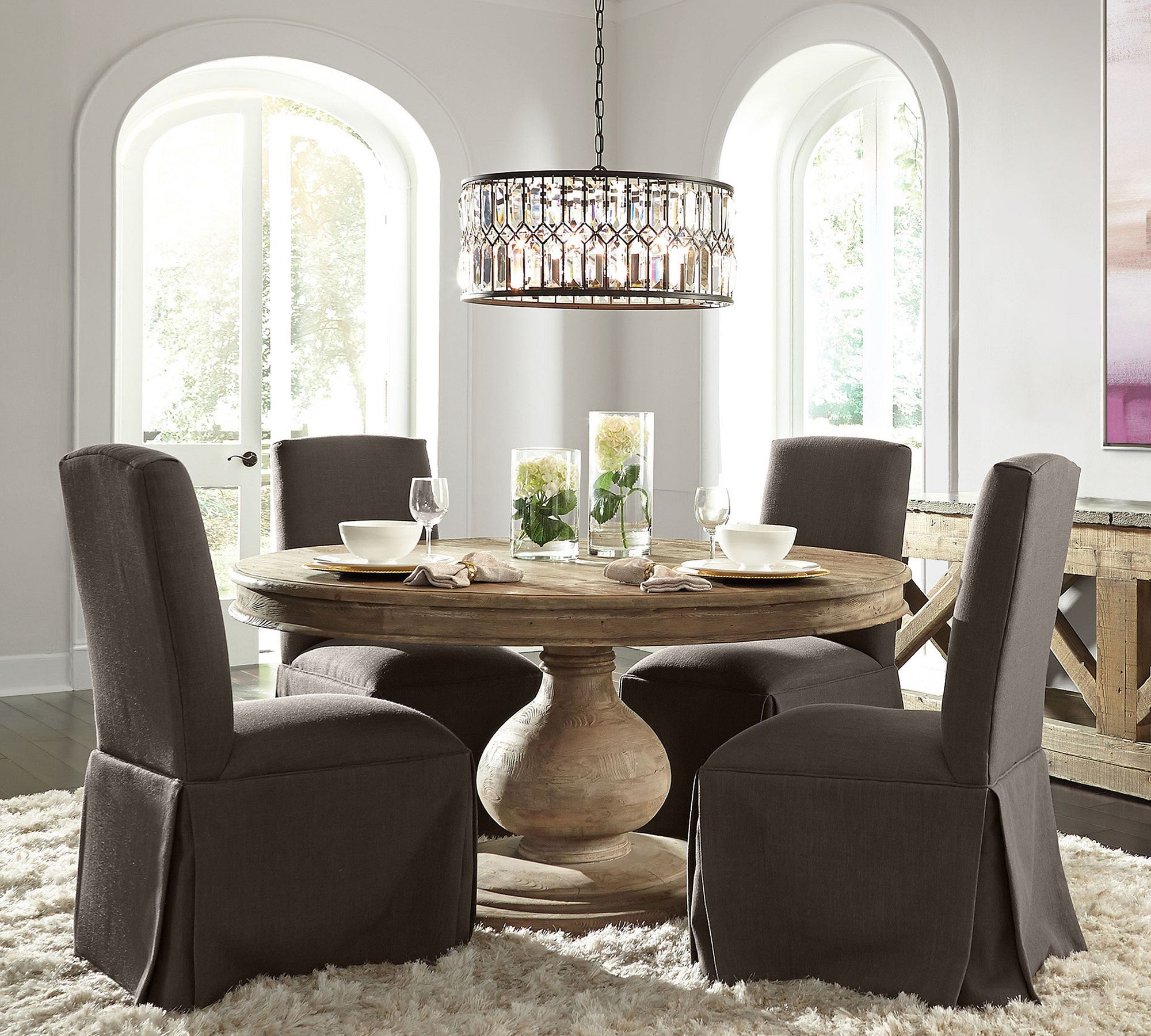 Carrie Round Reclaimed Wood Dining Table thumbnail 2