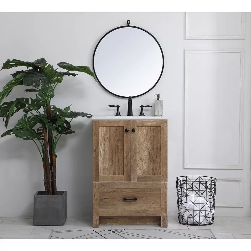 Ahmed Single Bathroom Vanity with Marble Top thumbnail 2