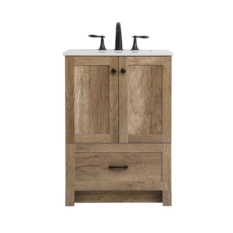 Ahmed Single Bathroom Vanity with Marble Top thumbnail 3