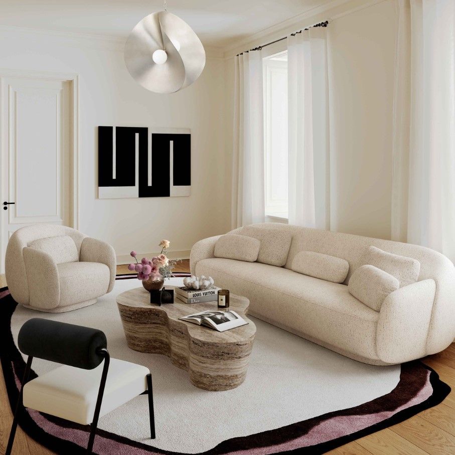Faux Travertine Coffee Table thumbnail 2