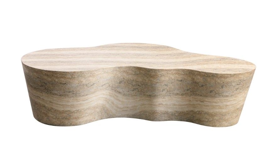 Faux Travertine Coffee Table thumbnail 3