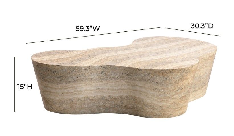 Faux Travertine Coffee Table thumbnail 5