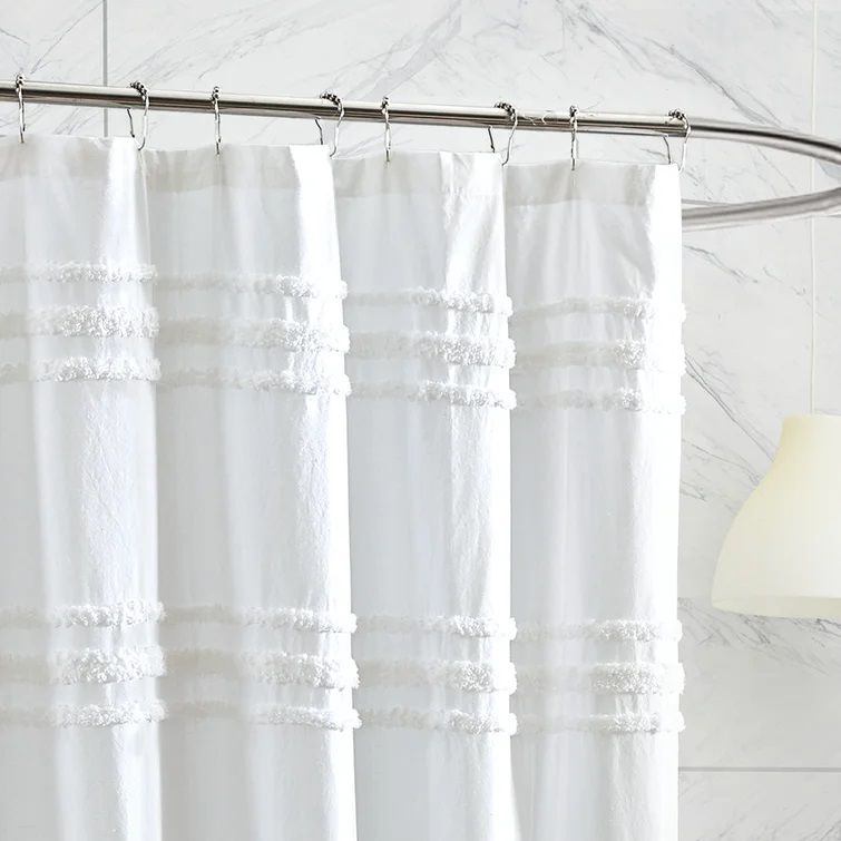 Chenille Stripe Cotton Single Shower Curtain thumbnail 2