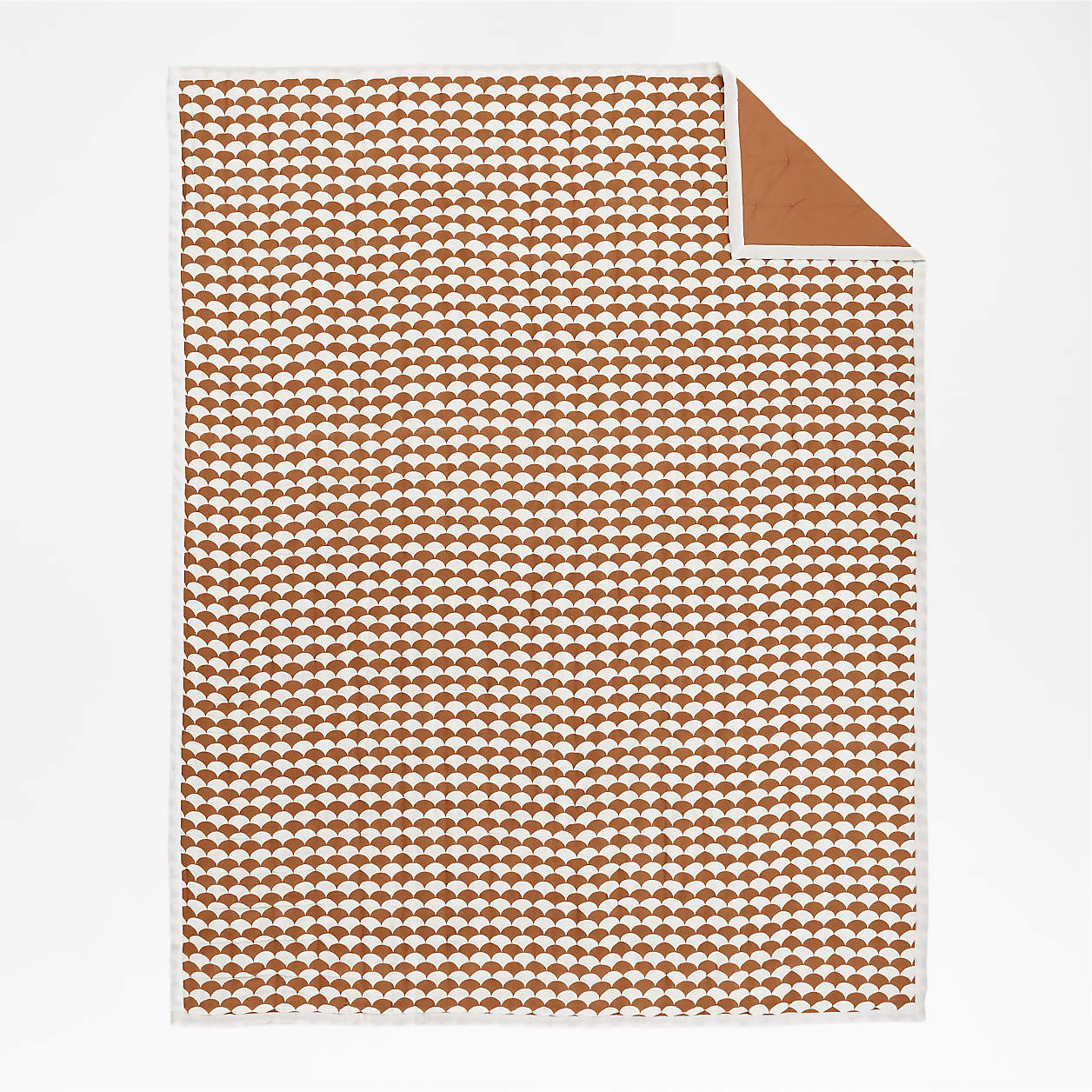 Geo-Fan Kids Organic Twin Terracotta Scallop Quilt thumbnail 2