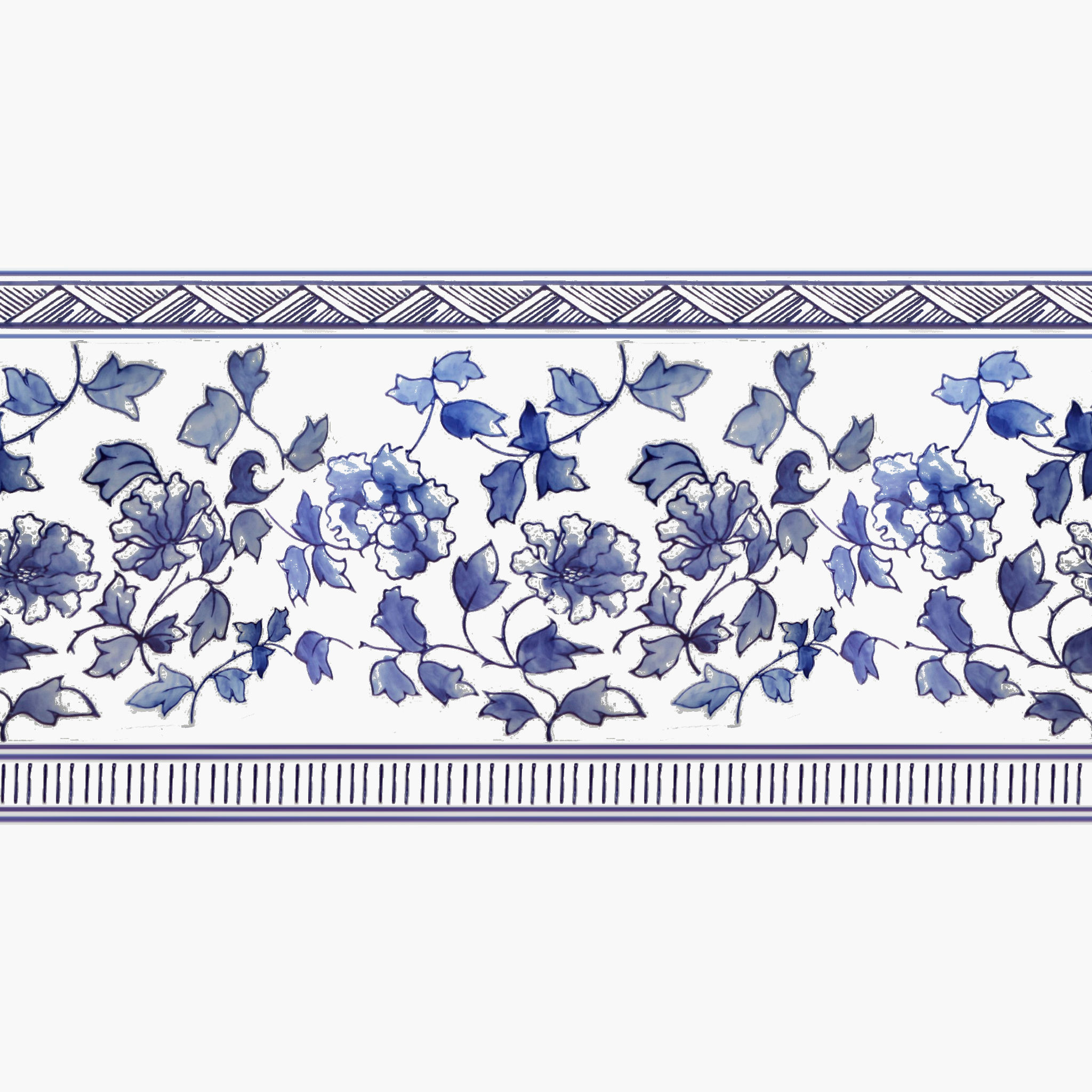 Blue & White Ceramic Planter Large thumbnail 3