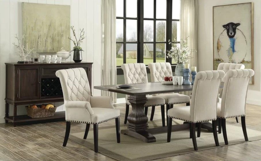 Caswell 29.75" Trestle Dining Table thumbnail 2