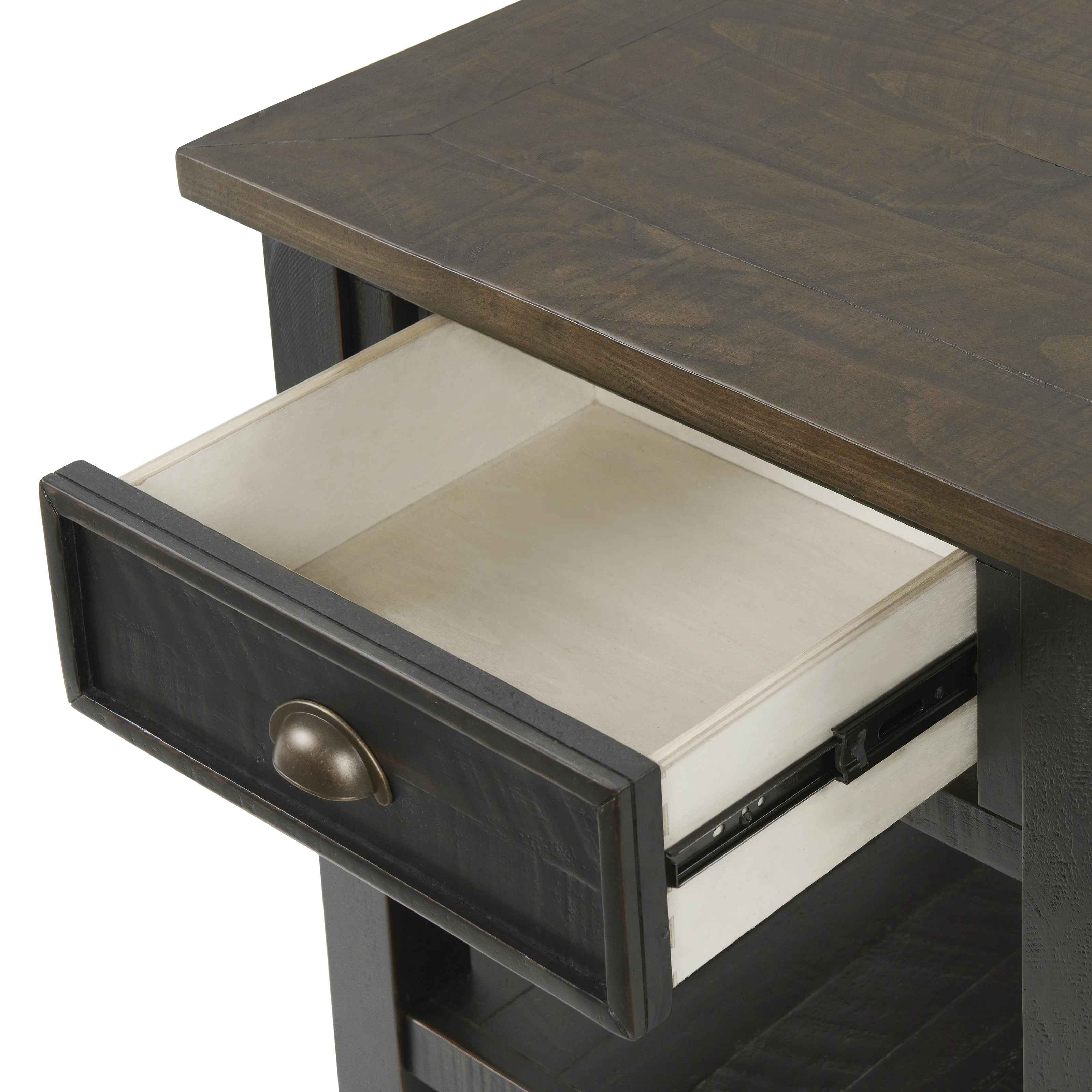 Holliman Solid Wood End Table with Storage thumbnail 4