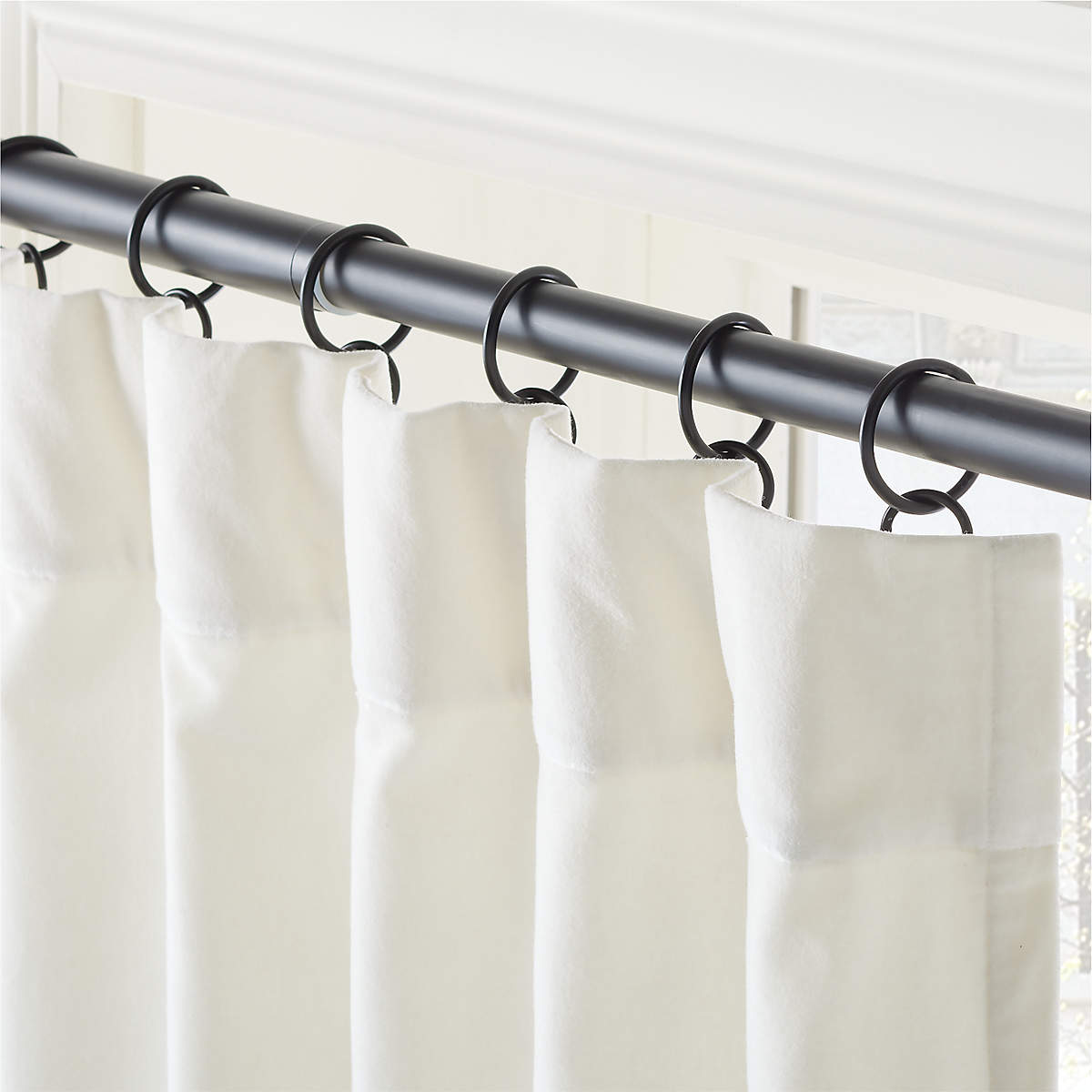 Warm White Organic Cotton Velvet Window Curtain thumbnail 2