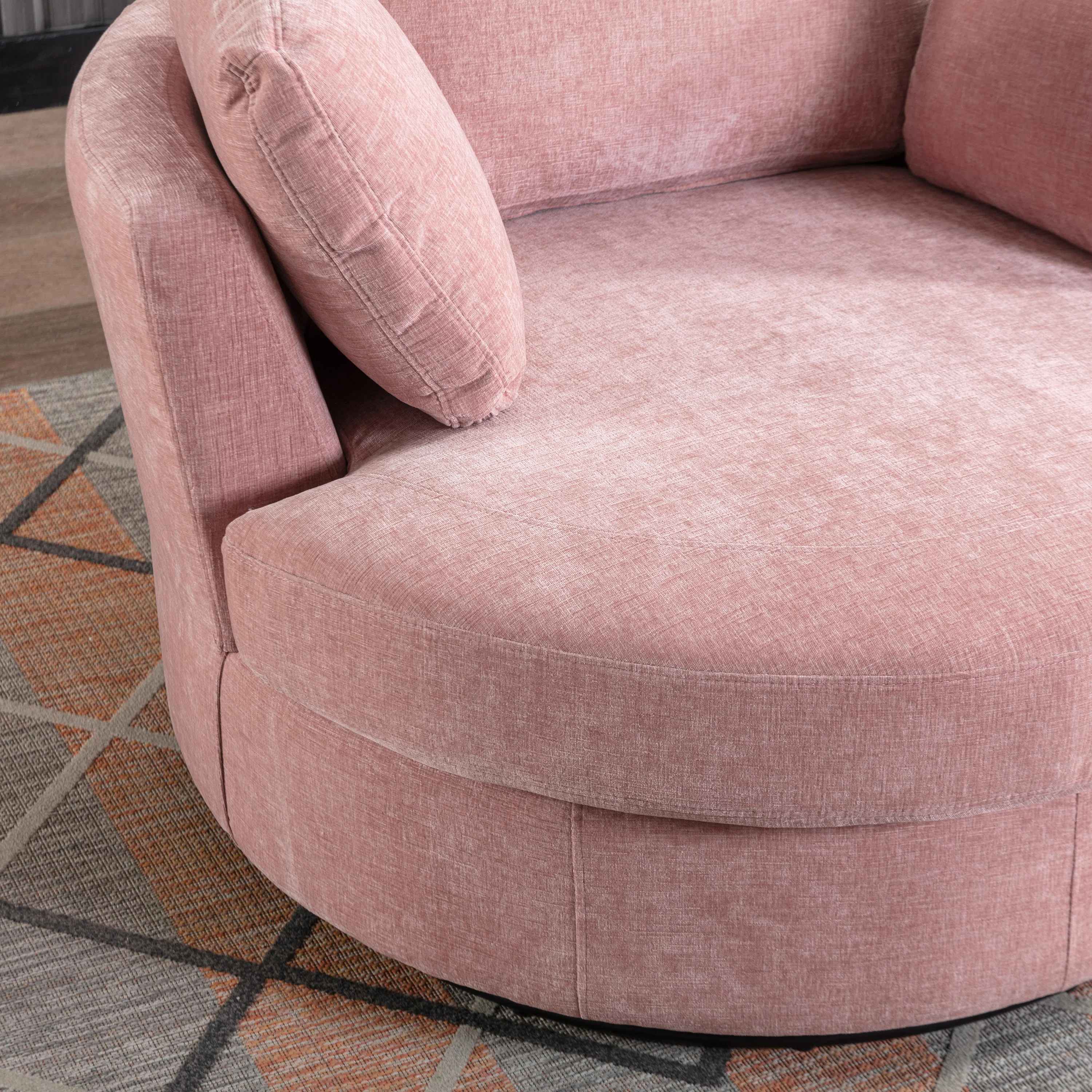 Achorn Polyester Recessed Arm Swivel Barrel Chair thumbnail 4