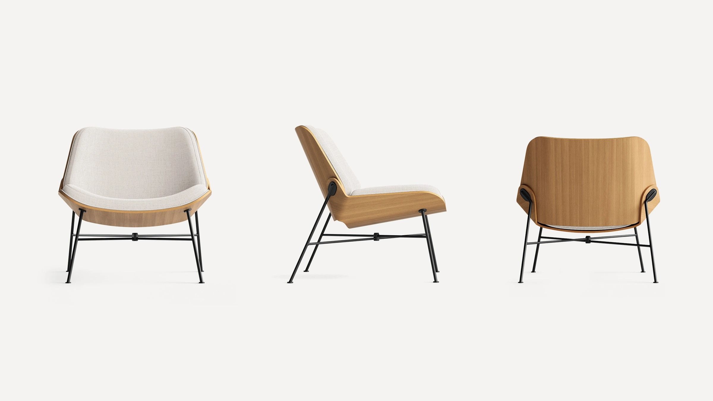 Vesper Fabric & Wood Lounge Chair thumbnail 3